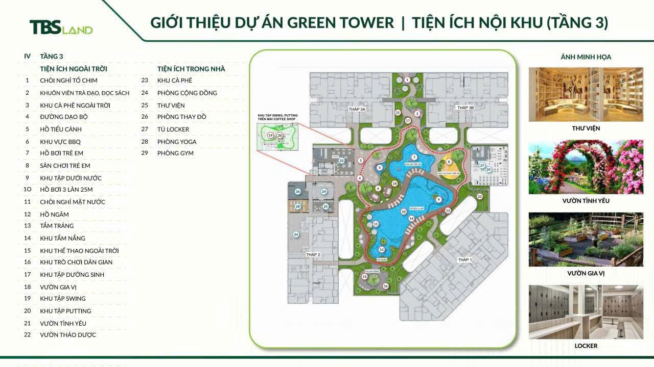 Mặt bằng tiện ích Green Skyline TBSland