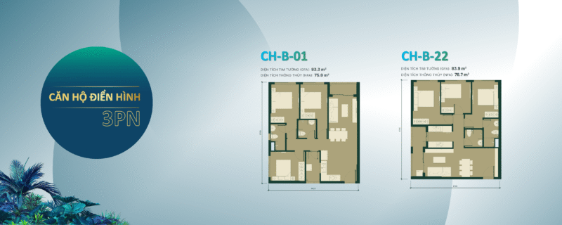 căn hộ 3 phòng ngủ happy one mori