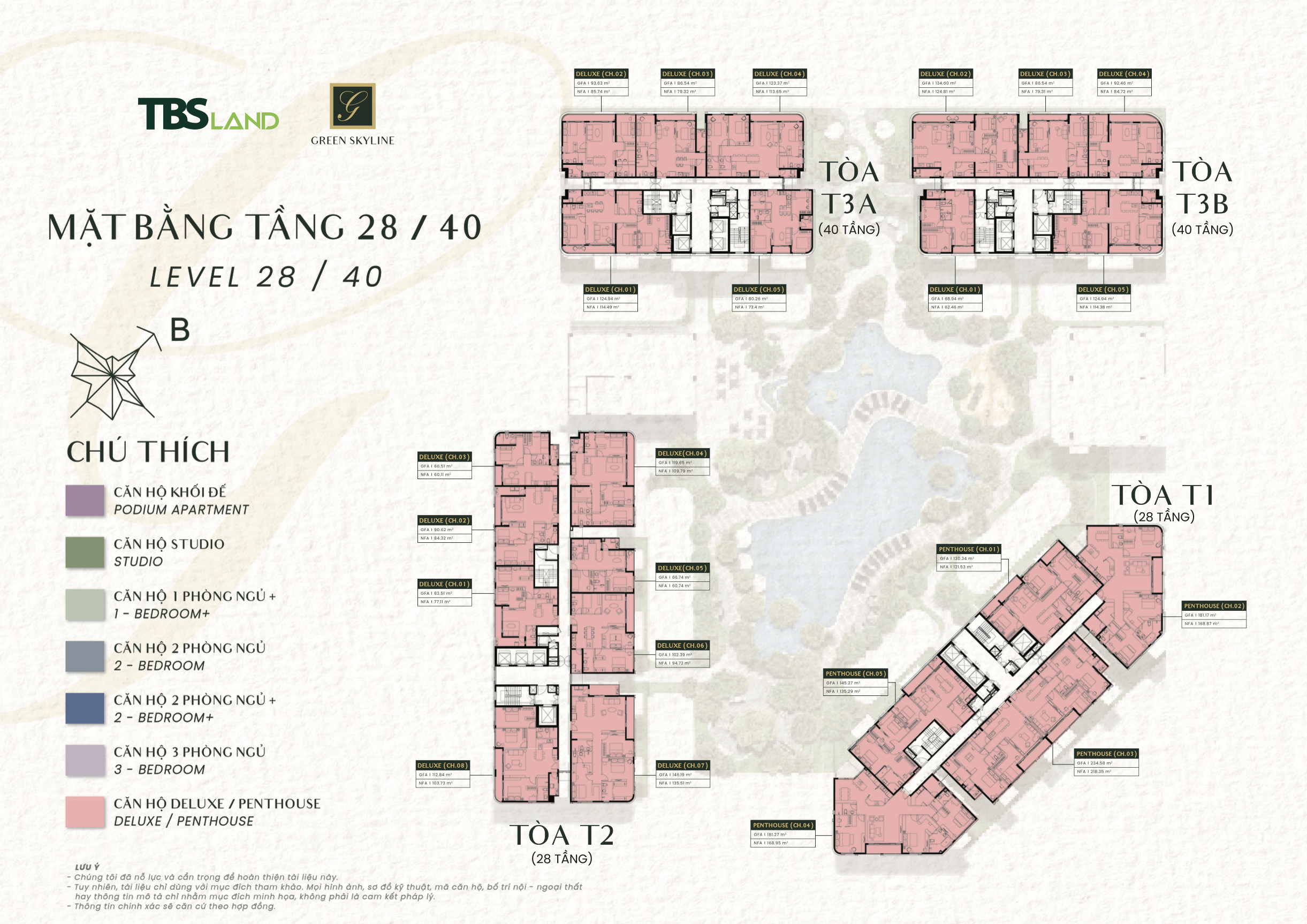 Mặt bằng tầng 28/40 Green Skyline
