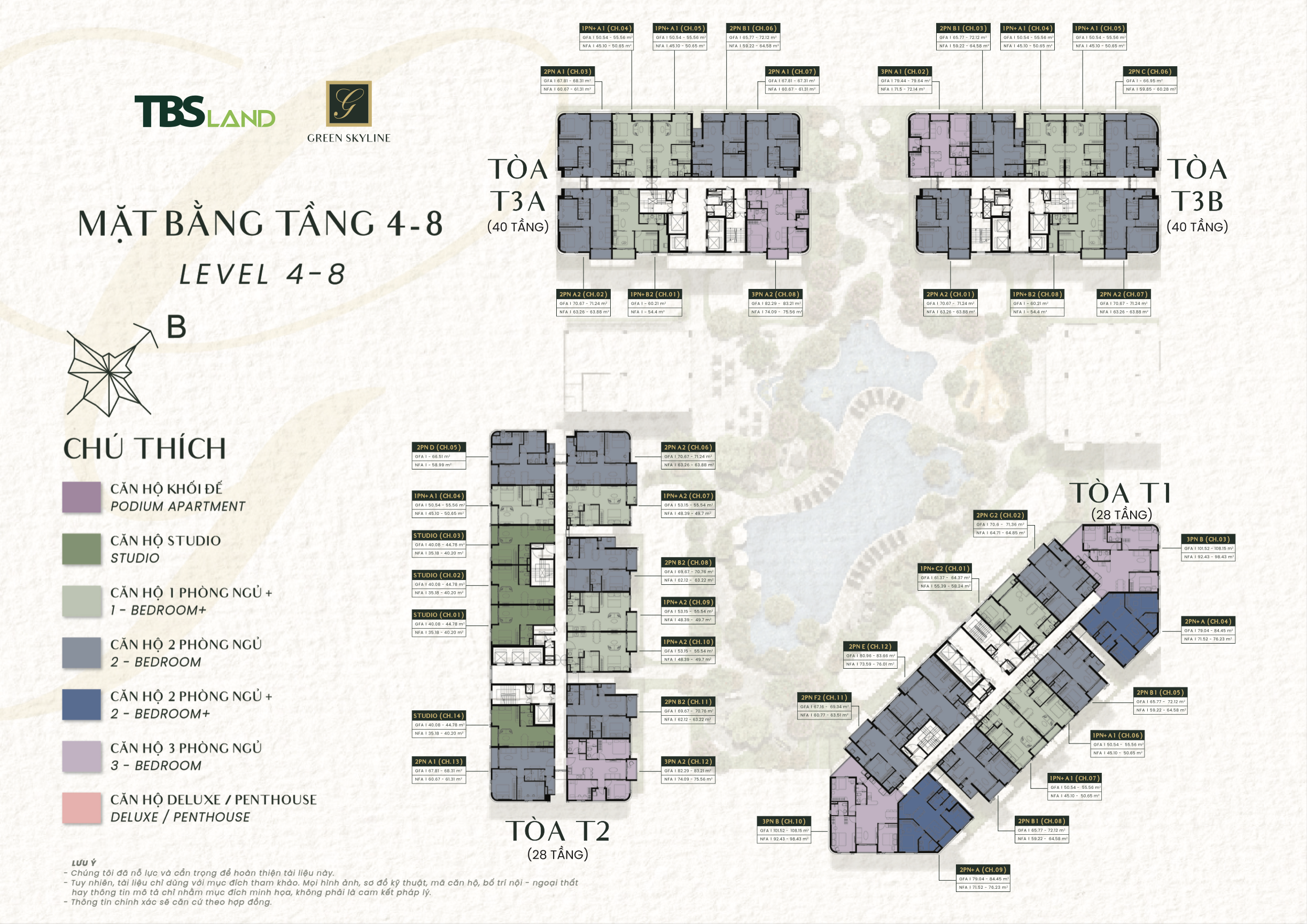 Mặt bằng tầng 4-8 Green Skyline