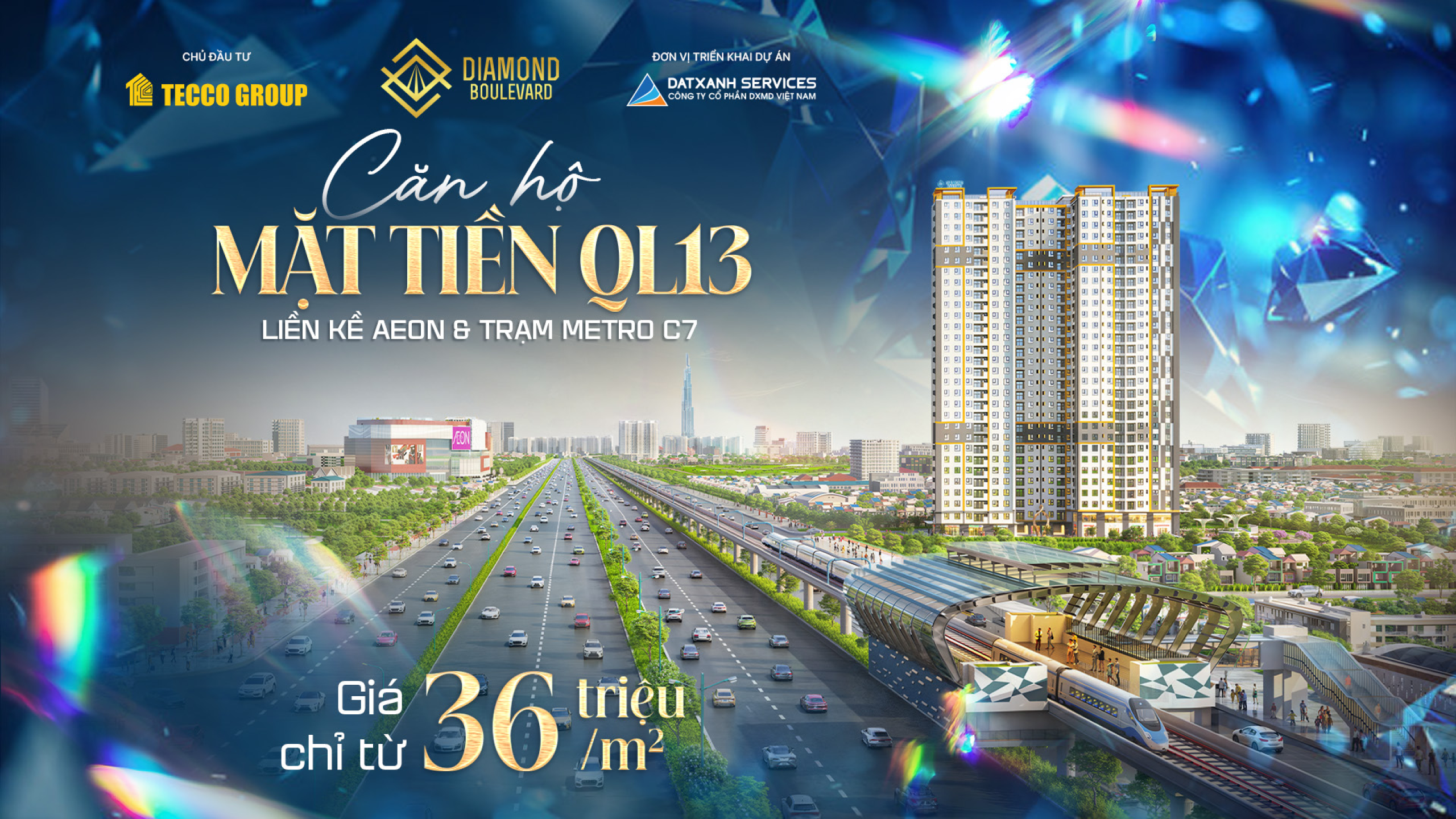 Phối cảnh tổng thể dự án Diamond Boulevard mặt tiền Quốc lộ 13