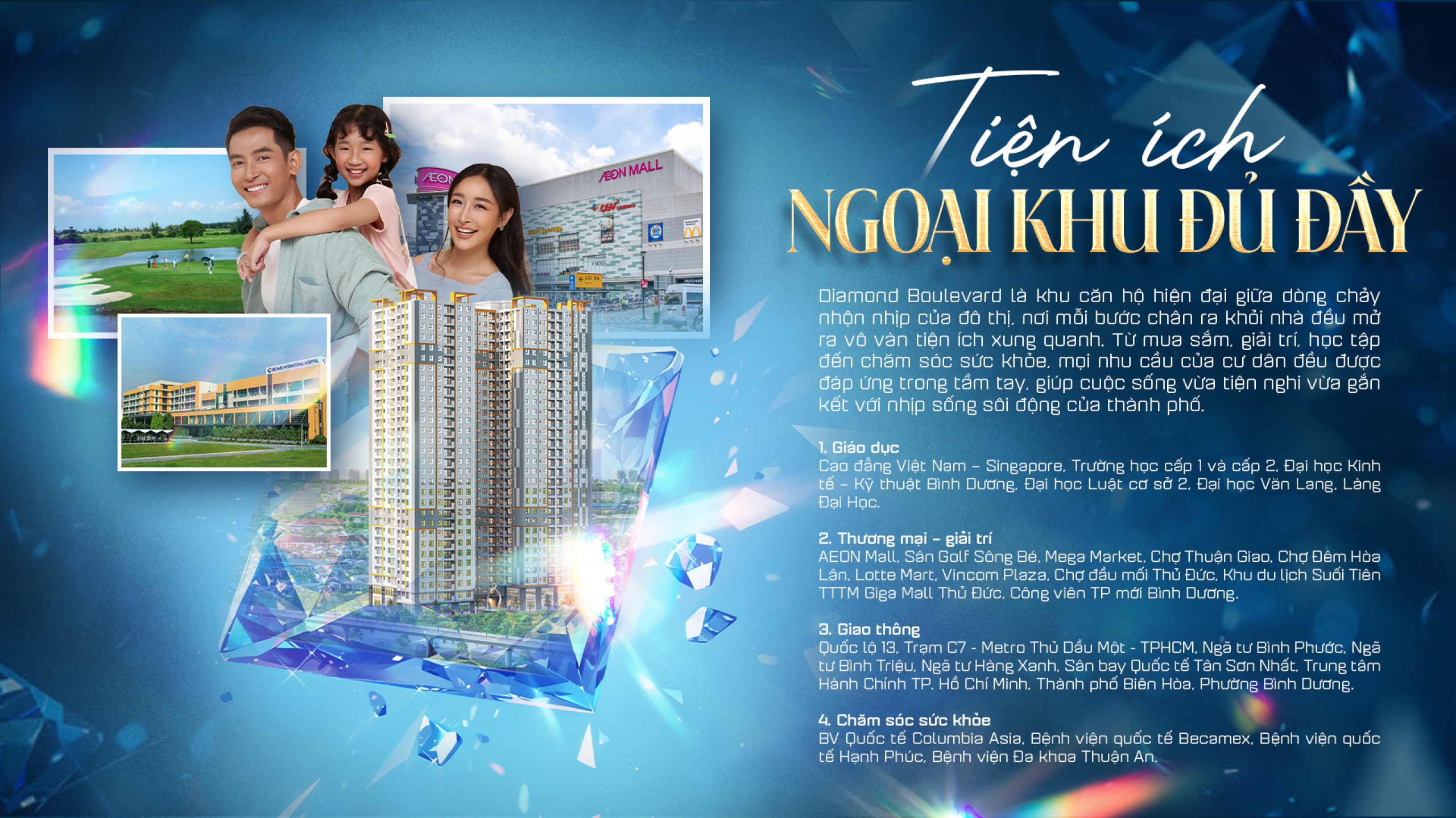 Tiện ích ngoại khu đa dạng