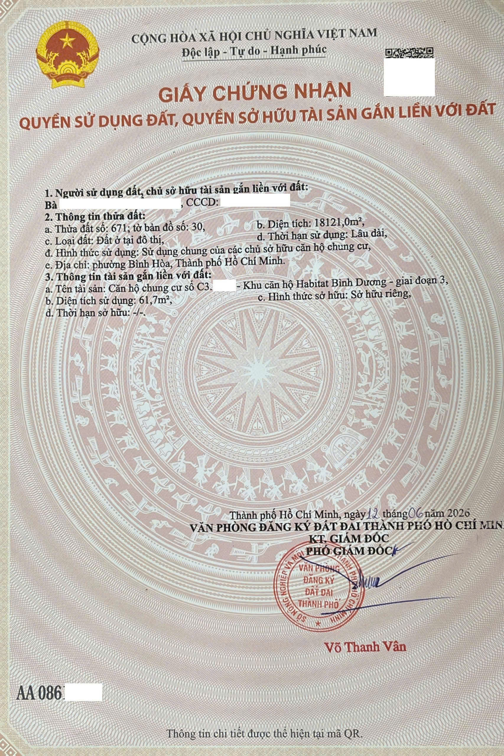 Sổ hồng The Habitat Giai Đoạn 3 Bình Dương - xác nhận pháp lý hoàn chỉnh